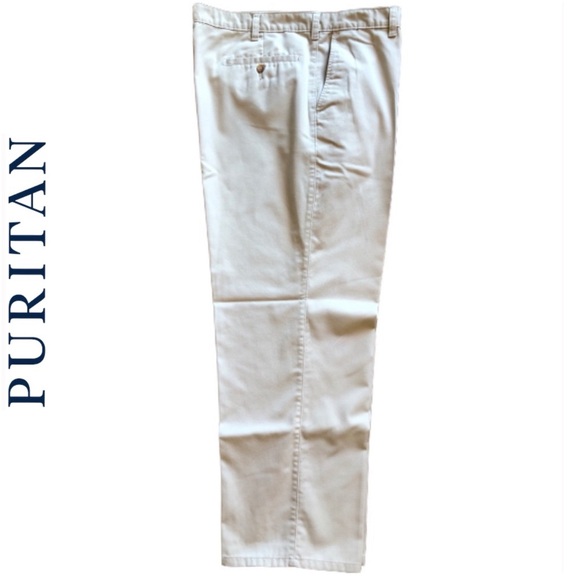 NEW Puritan Men’s Flat Front East Fit Pants Sand Size 36x29 - Picture 4 of 7